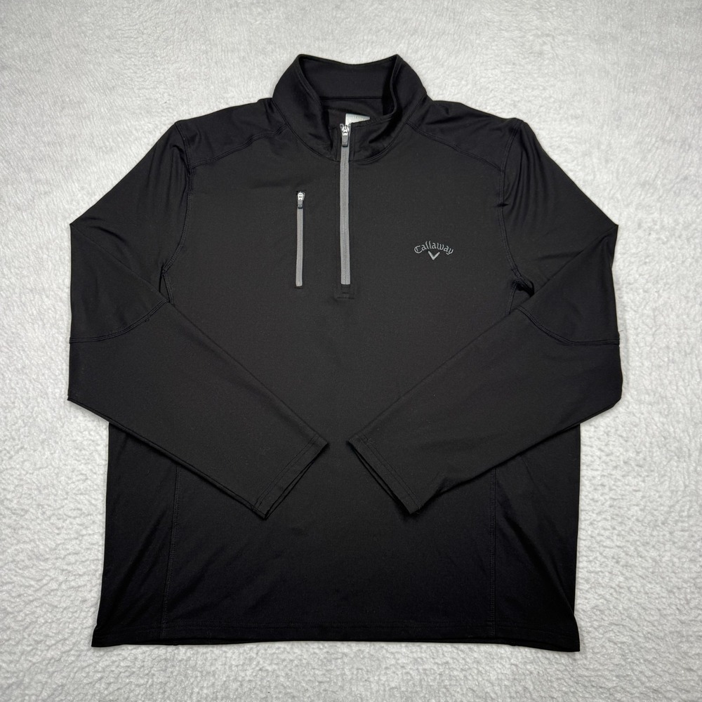 Callaway Golf 1/4 Zip Pullover Athletic Lightweight Jacket Black Men's Size XL